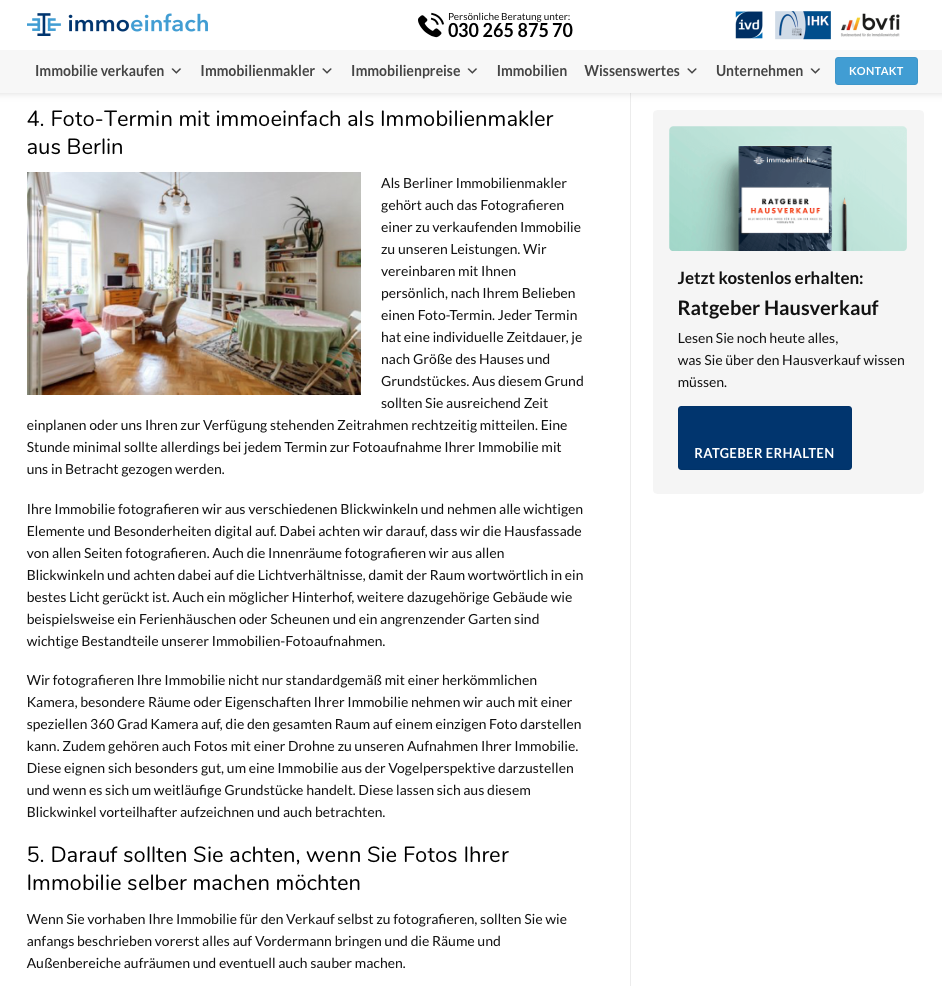 Textauszug Blogartikel zum Thema Immobilienverkauf immoeinfach